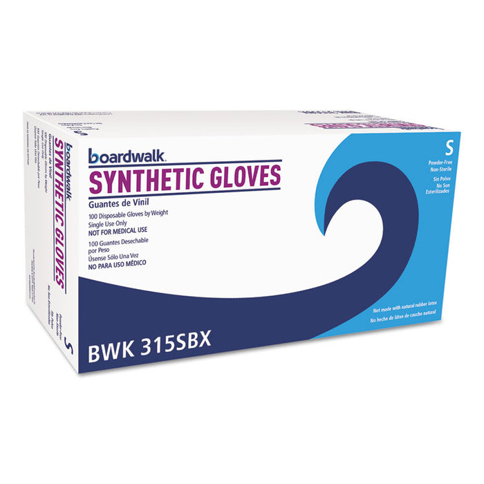 Powder-Free Synthetic Vinyl Gloves, Small, Cream, 4 mil, 1000/Carton