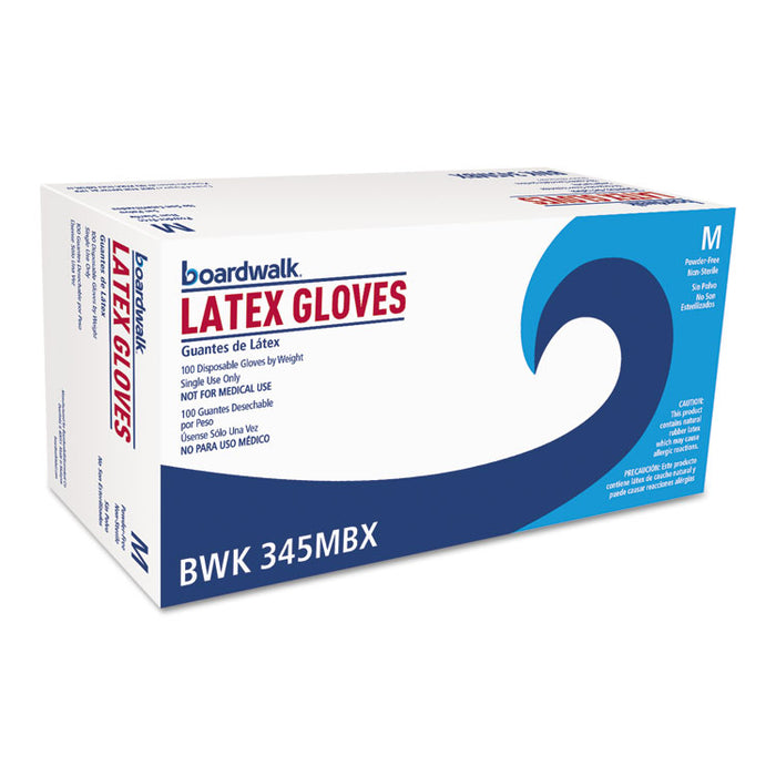 General-Purpose Latex Gloves, Natural, Medium, Powder-Free, 4.4 mil, 1000/Ctn
