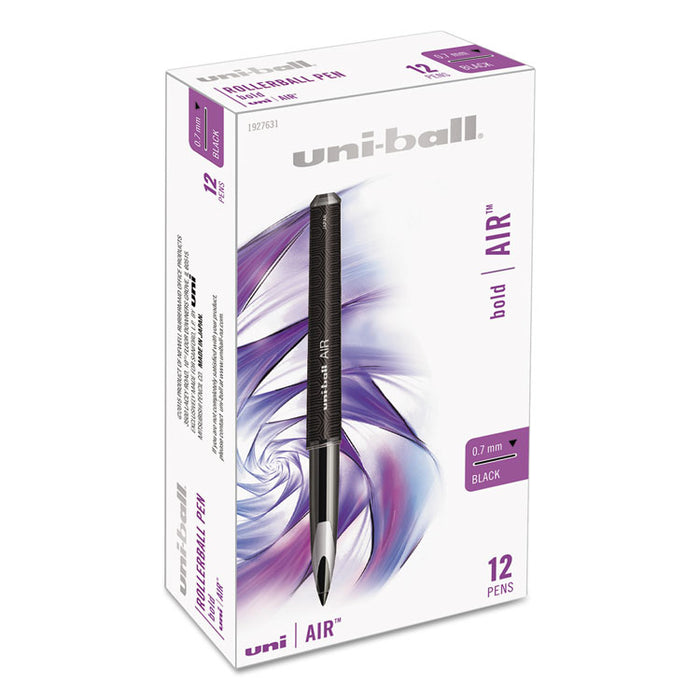 AIR Porous Rollerball Pen, Medium 0.7 mm, Black Ink/Barrel, Dozen