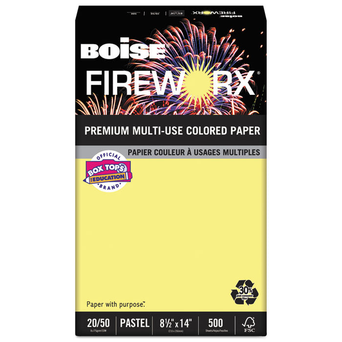FIREWORX Premium Multi-Use Paper, 20lb, 8.5 x 14, Crackling Canary, 500/Ream