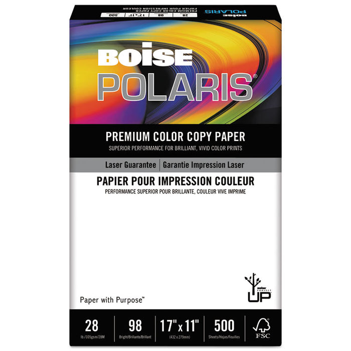 POLARIS Premium Color Copy Paper, 98 Bright, 28lb, 11 x 17, White, 500/Ream