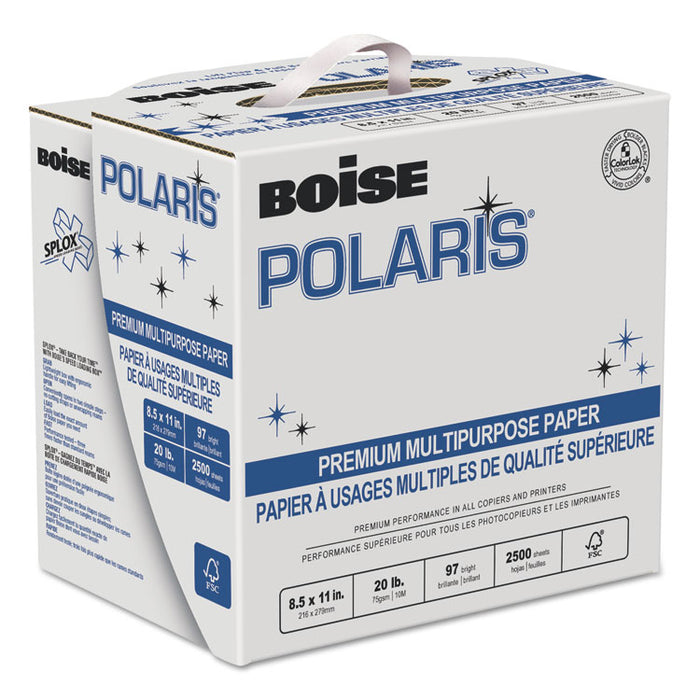 POLARIS Premium Multipurpose Paper, 97 Bright, 20lb, 8.5 x 11, White, 2, 500/Carton