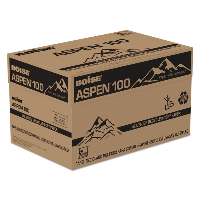 ASPEN Multi-Use Recycled Paper, 92 Bright, 20lb, 8.5 x 14, White, 500 Sheets/Ream, 10 Reams/Carton