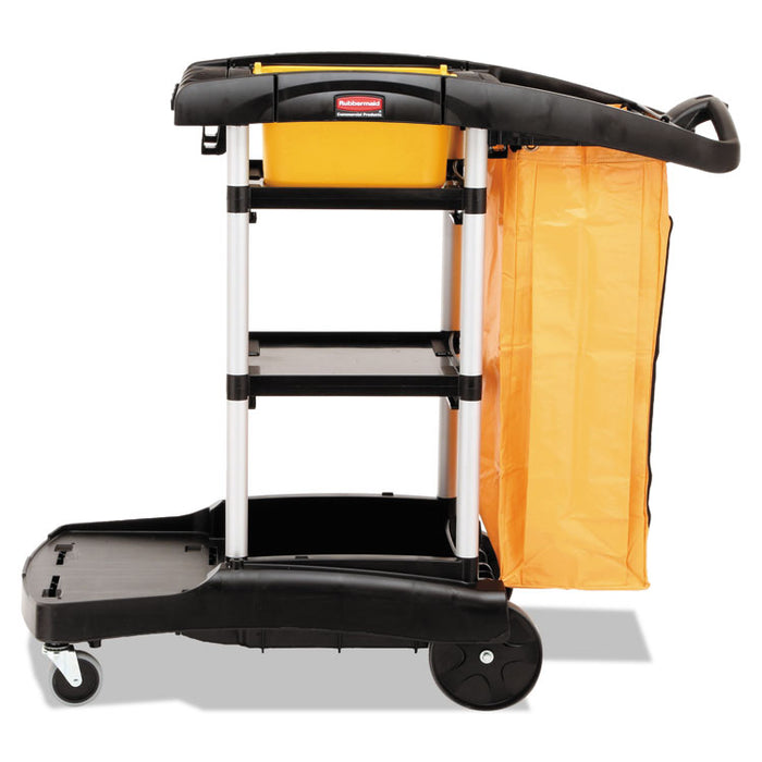 High Capacity Cleaning Cart, 21.75w x 49.75d x 38.38h, Black