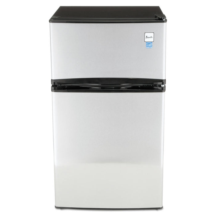 Counter-Height 3.1 Cu. Ft Two-Door Refrigerator/Freezer, Black/Stainless Steel