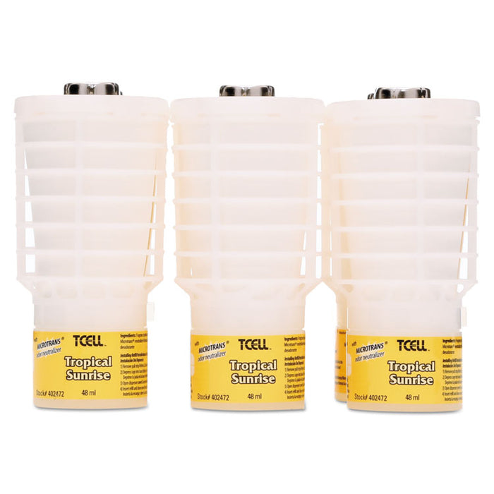 TCell Microtrans Odor Neutralizer Refill, Tropical Sunrise, 48 ml, 6/Carton