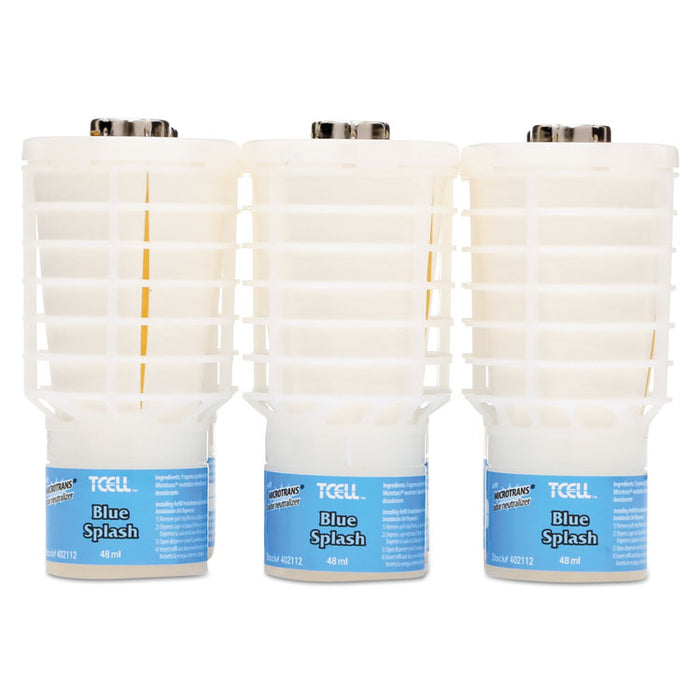 TCell Microtrans Odor Neutralizer Refill, Blue Splash, 48 mL, 6/Carton