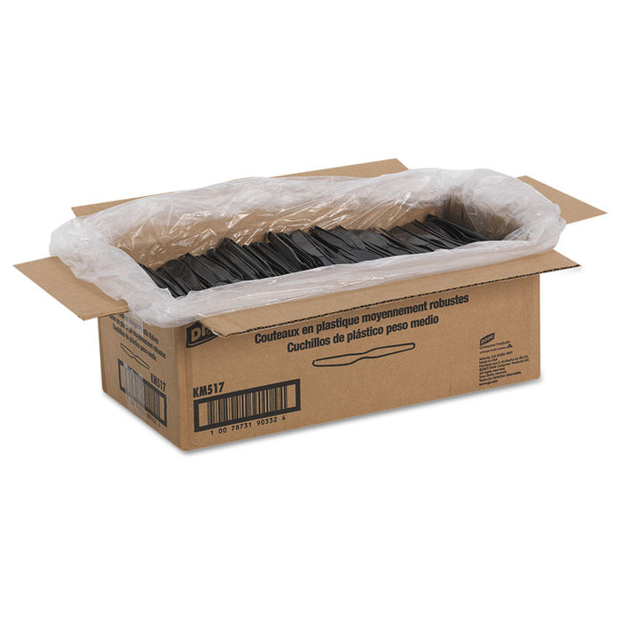 Plastic Cutlery, Heavy Mediumweight Knives, Black, 1,000/Carton