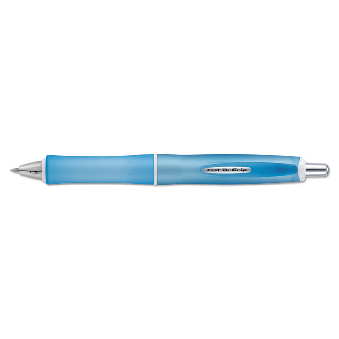 Dr. Grip Frosted Advanced Ink Ballpoint Pen, Retractable, Medium 1 mm, Black Ink, Blue Barrel
