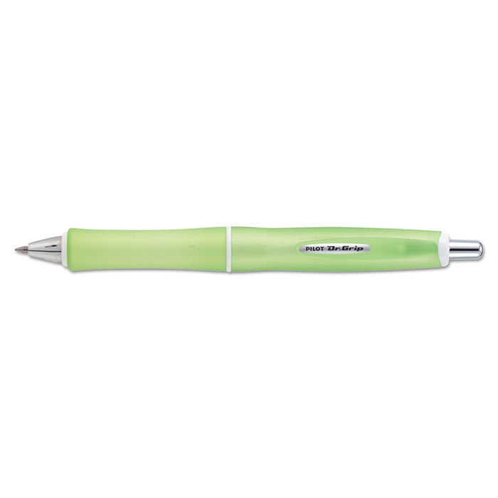 Dr. Grip Frosted Retractable Ballpoint Pen, 1mm, Black Ink, Green Barrel