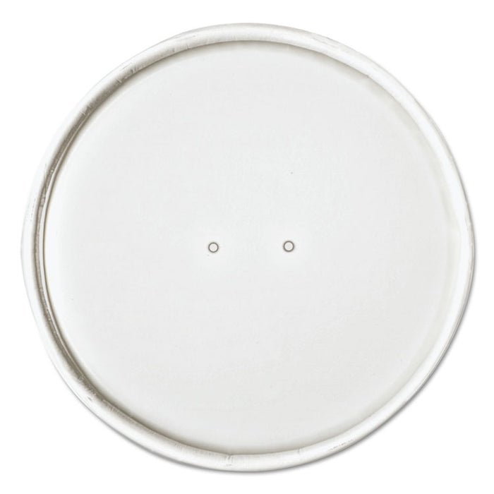 Paper Lids for 32oz Food Containers, White, Vented, 4.6"Dia, 25/Bag, 20 Bg/Ctn