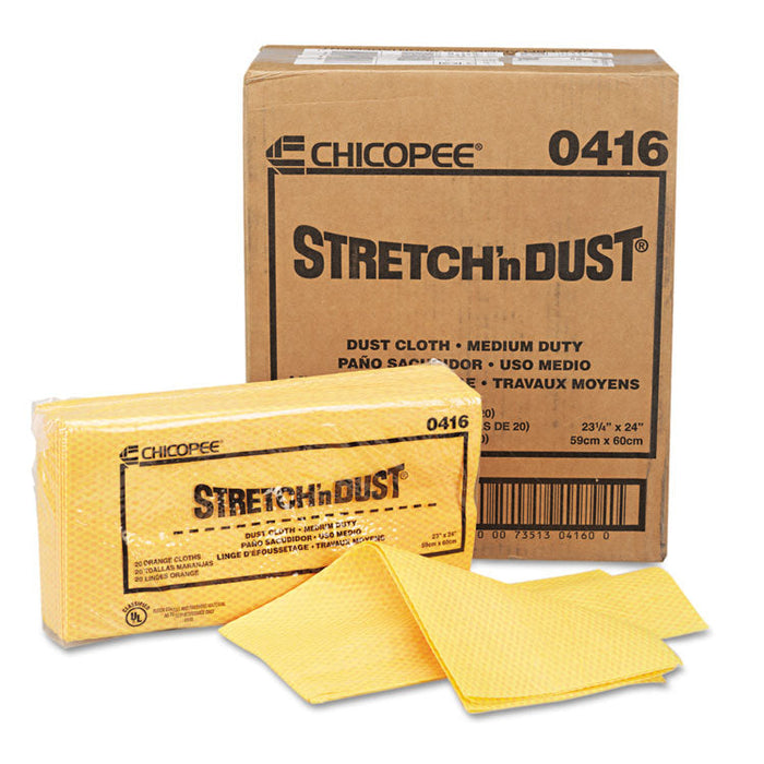Stretch 'n Dust Cloths, 23.25 x 24, Orange/Yellow, 20/Bag, 5 Bags/Carton
