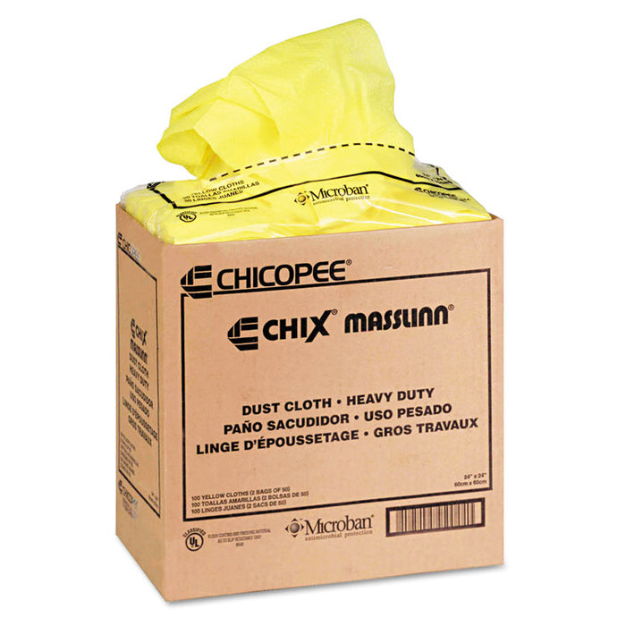 Masslinn Dust Cloths, 24 x 24, Yellow, 50/Bag, 2 Bags/Carton