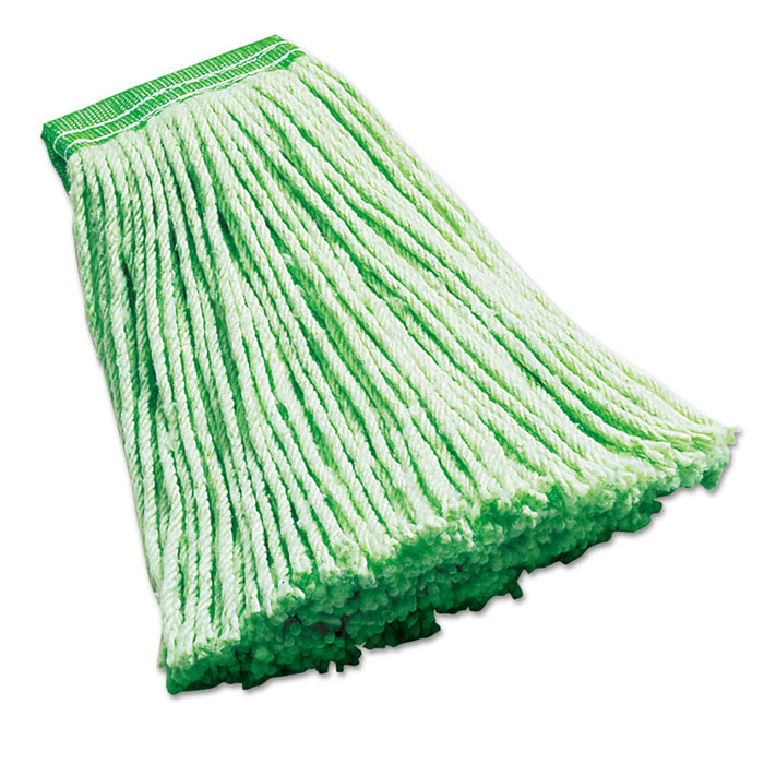 Synthetic Wet Mop Heads, Green, 16 oz, 5" Headband, 6/Carton