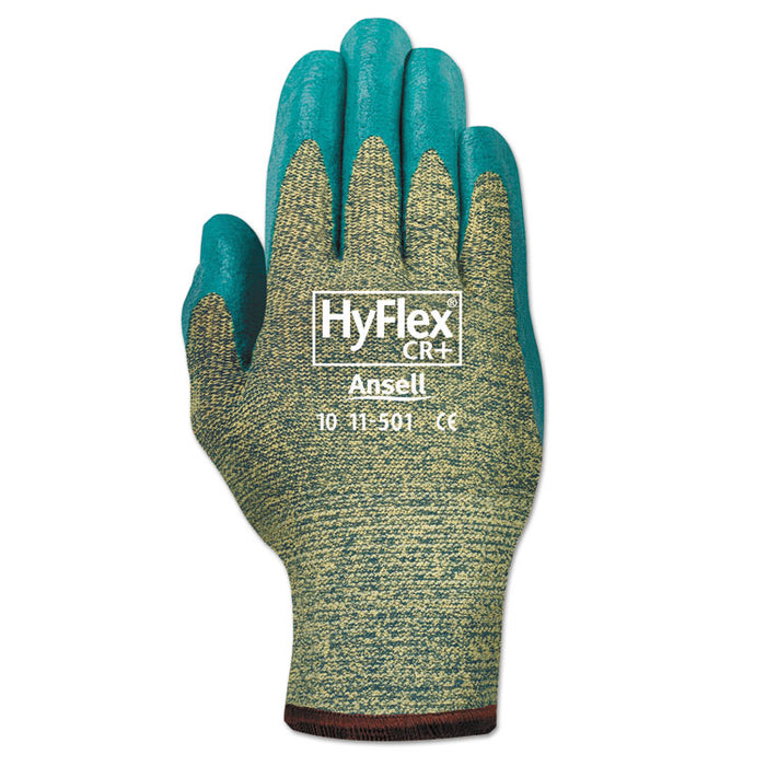 HyFlex Medium-Duty Assembly Gloves, Blue/Green, Size 10, 12 Pairs