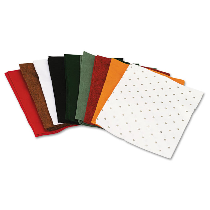 One Pound Felt Sheet Pack, Rectangular, 9 x 12, Assorted Colors, 30/Pack