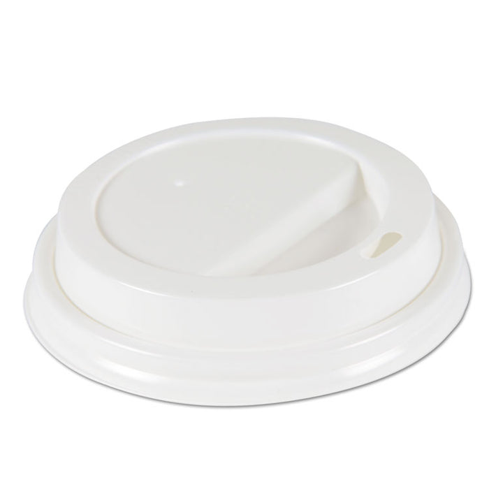 Deerfield Hot Cup Lids, Fits 10 oz to 20 oz Cups, White, Plastic, 50/Pack, 20 Packs/Carton