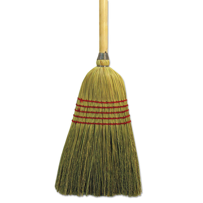 Parlor Broom, Corn Fiber Bristles, 55" Overall Length, Natural
