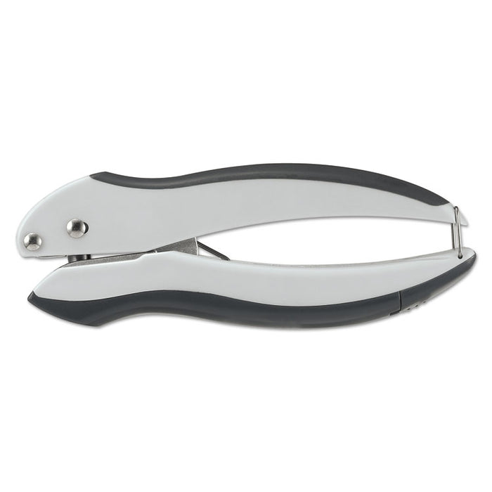 10-Sheet EZ Squeeze One-Hole Punch, 1/4" Hole, Gray