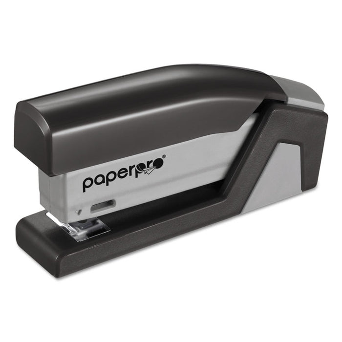 EcoStapler Spring-Powered Compact Stapler, 20-Sheet Capacity, Black/Gray