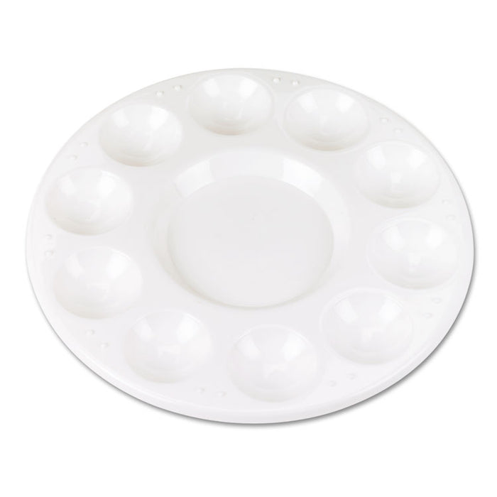 Round Plastic Paint Trays for Classroom, White, 10/Pack
