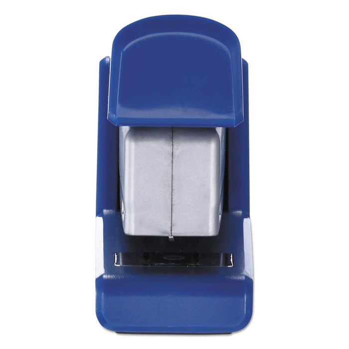 InJoy Spring-Powered Compact Stapler, 20-Sheet Capacity, Blue