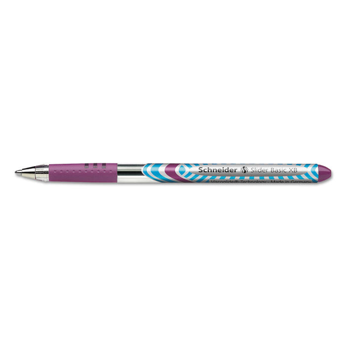Schneider Slider Stick Ballpoint Pen, 1.4mm, Purple Ink, Purple/Silver Barrel