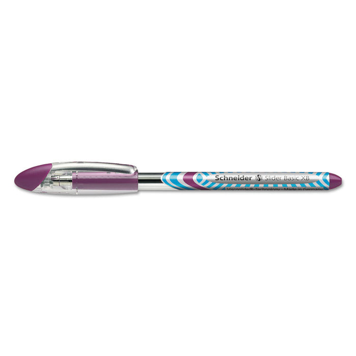 Schneider Slider Stick Ballpoint Pen, 1.4mm, Purple Ink, Purple/Silver Barrel