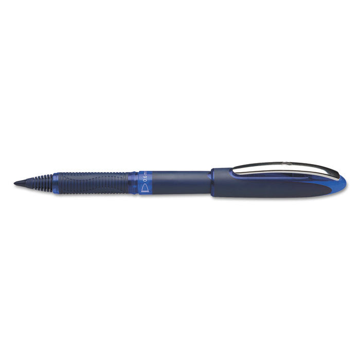 Schneider One Business Stick Roller Ball Pen, 0.6mm, Blue Ink/Barrel, 10/Box