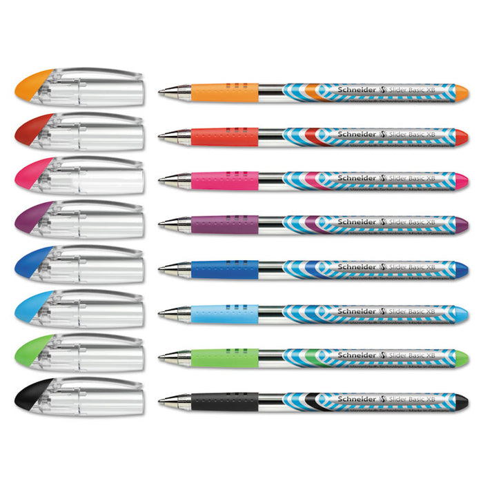 Schneider Slider Stick Ballpoint Pen, 1.4mm, Assorted Ink/Barrel, 8/Pack