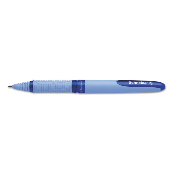 Schneider One Hybrid Stick Roller Ball Pen, 0.3mm, Blue Ink/Barrel, 10/Box
