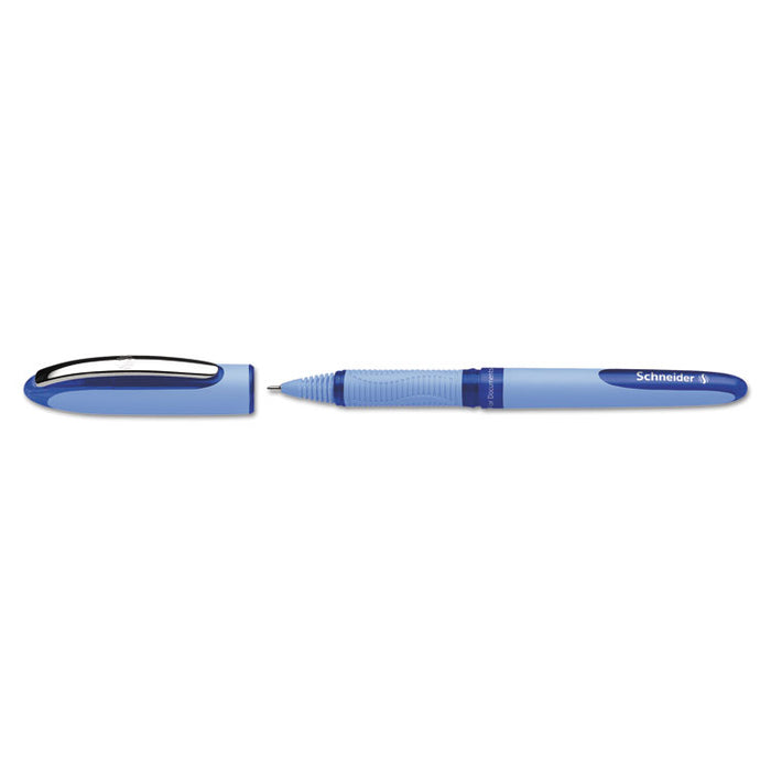 Schneider One Hybrid Stick Roller Ball Pen, 0.3mm, Blue Ink/Barrel, 10/Box