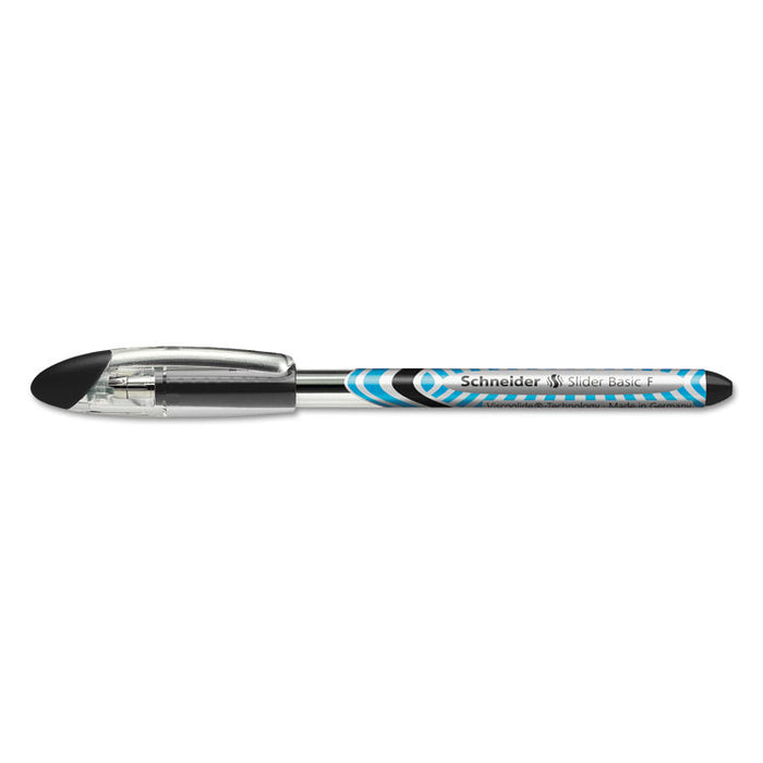 Schneider Slider Stick Ballpoint Pen, 0.7mm, Black Ink, Gold/Silver/Black Barrel, 10/Box
