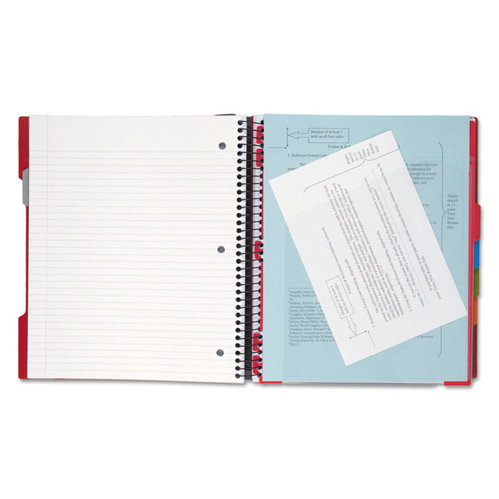 Advance Wirebound Notebook, 5 Subject, 10 Pockets, Medium/College Rule, Randomly Assorted Covers, 11 x 8.5, 200 Sheets