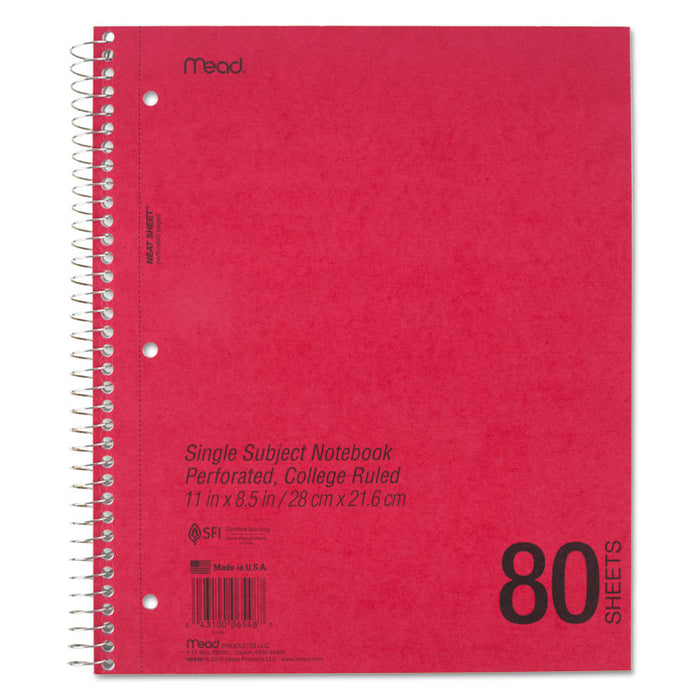DuraPress Cover Notebook, 1 Subject, Medium/College Rule, Assorted Color Covers, 11 x 8.5, 80 Sheets