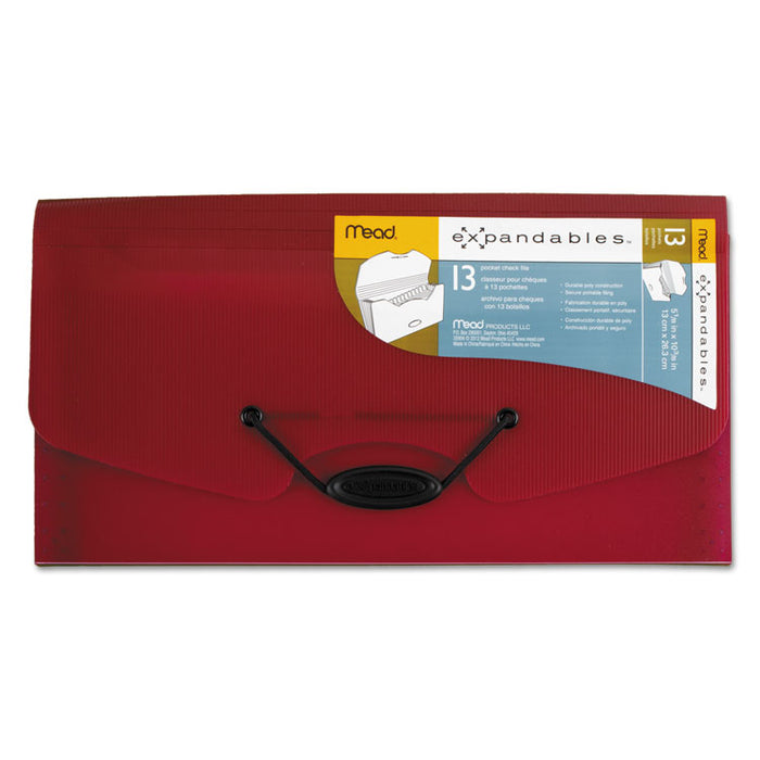 Expandables Expanding File, 13 Sections, Cord/Hook Closure, 1/13-Cut Tabs, Check Size, Randomly Assorted Colors