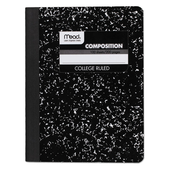 Square Deal Composition Book, Medium/College Rule, Black Cover, 9.75 x 7.5, 100 Sheets