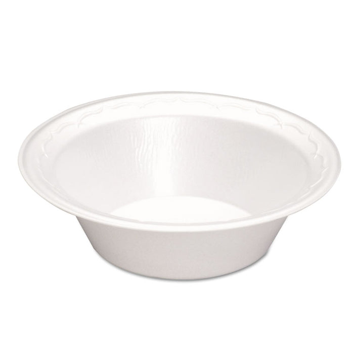 Elite Laminated Foam Dinnerware, Bowl, 12oz, White, 125/Pack, 8 Pack/Carton