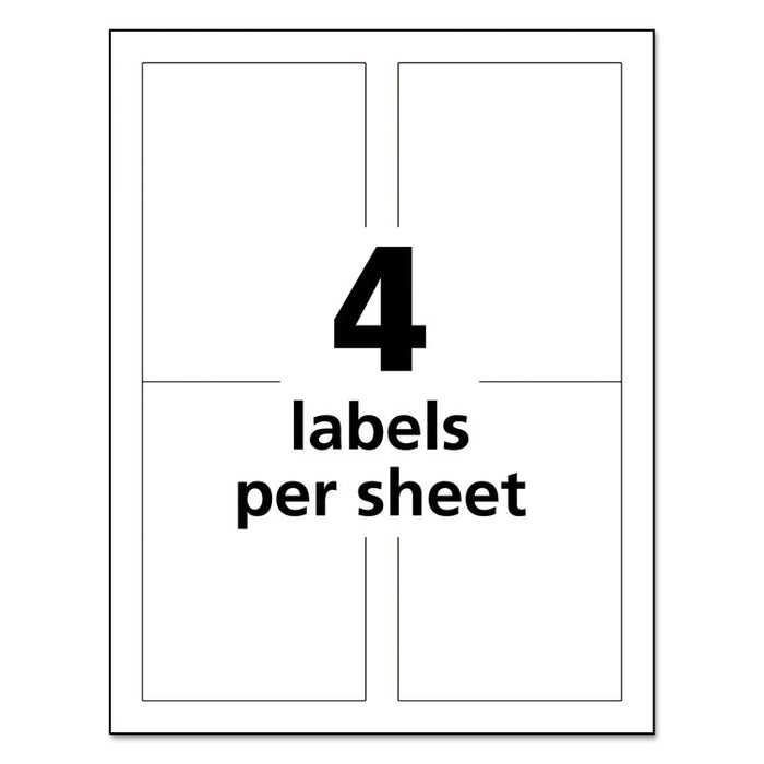 UltraDuty GHS Chemical Waterproof and UV Resistant Labels, 3.5 x 5, White, 4/Sheet, 50 Sheets/Box