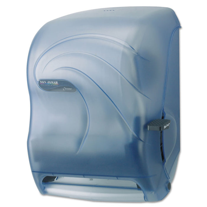 Lever Roll Towel Dispenser, Oceans, 12.94 x 9.25 x 16.5, Arctic Blue