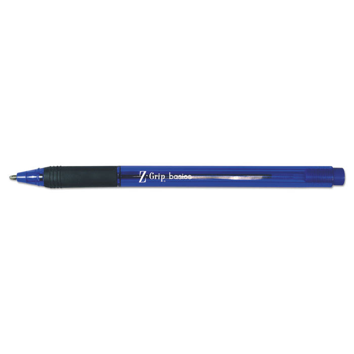 Z-Grip Basics LV Stick Ballpoint Pen, Medium 1mm, Blue Ink/Barrel, 30/Pack