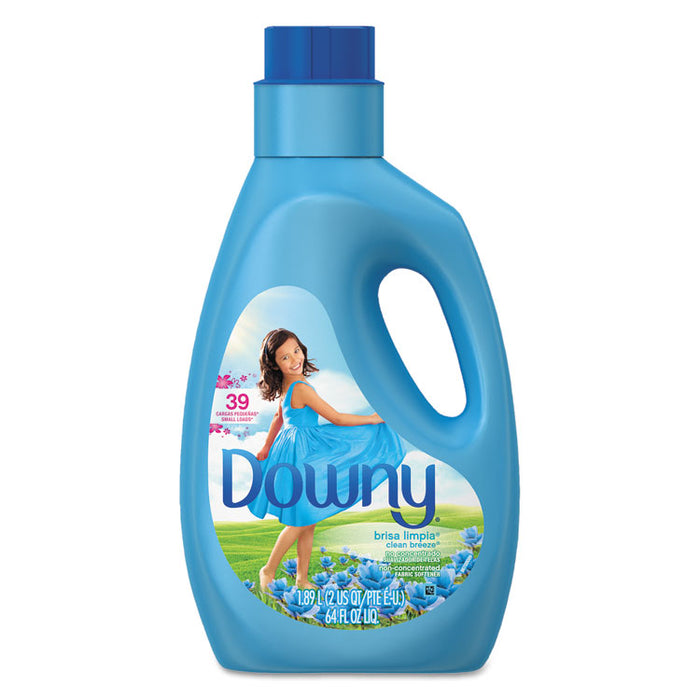 Liquid Fabric Softener, Clean Breeze, 64 oz Bottle, 8/Carton
