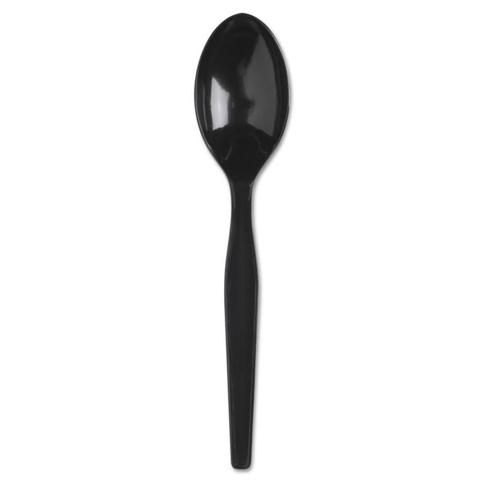 SmartStock Plastic Cutlery Refill, Spoons, 6", Series-O Mediumweight, Black, 40/Pack, 24 Packs/Carton