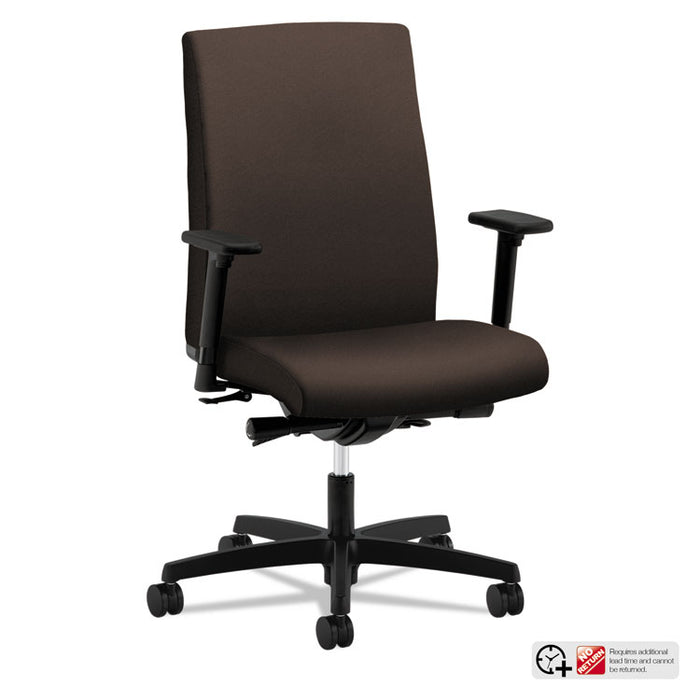 Ignition Series Mid-Back Work Chair, Supports Up to 300 lb, 17" to 22" Seat Height, Espresso Seat/Back, Black Base
