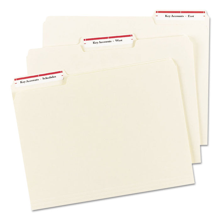 Permanent TrueBlock File Folder Labels with Sure Feed Technology, 0.66 x 3.44, White, 30/Sheet, 50 Sheets/Box