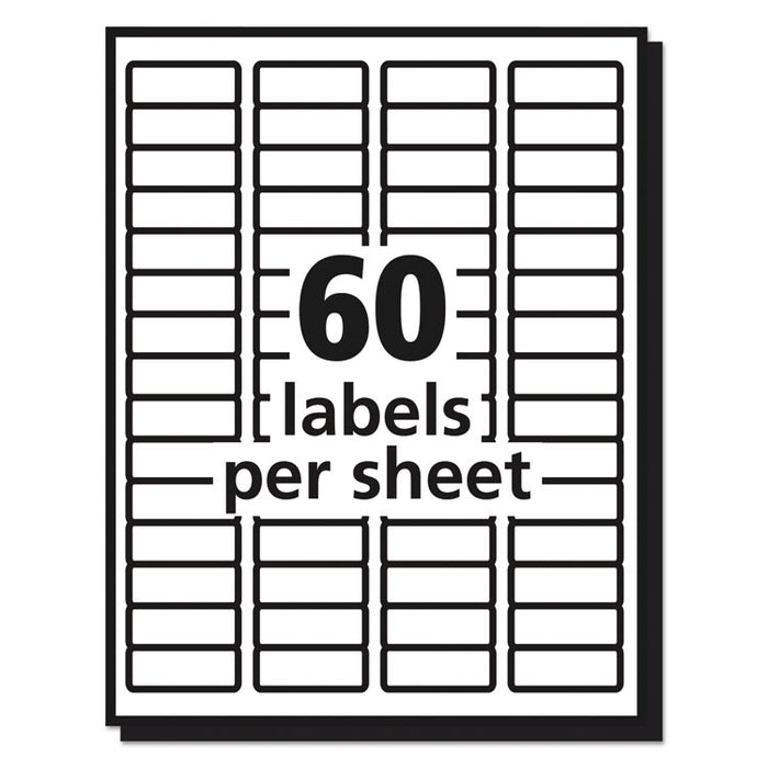 Matte Clear Easy Peel Mailing Labels w/ Sure Feed Technology, Laser Printers, 0.66 x 1.75, Clear, 60/Sheet, 10 Sheets/Pack