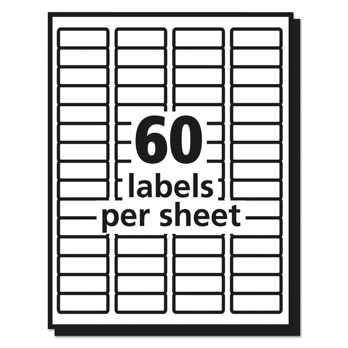 Matte Clear Easy Peel Mailing Labels w/ Sure Feed Technology, Laser Printers, 0.66 x 1.75, Clear, 60/Sheet, 10 Sheets/Pack