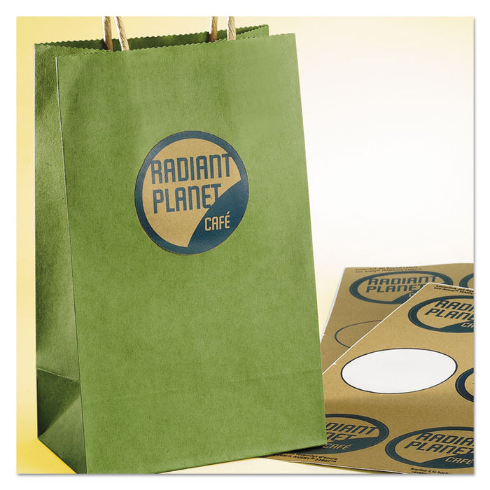 Round Brown Kraft Print-to-the-Edge Labels, 2.5" dia, 225/PK