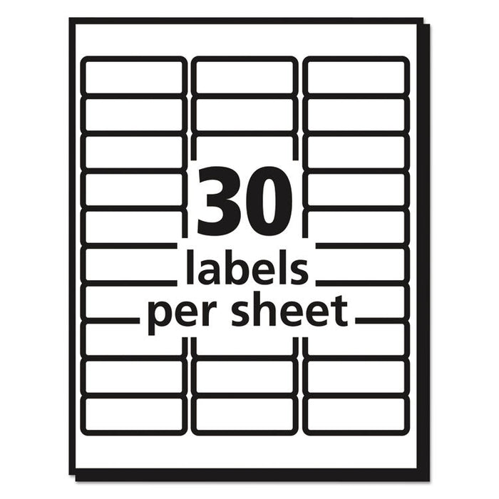 Matte Clear Easy Peel Mailing Labels w/ Sure Feed Technology, Laser Printers, 1 x 2.63, Clear, 30/Sheet, 25 Sheets/Box