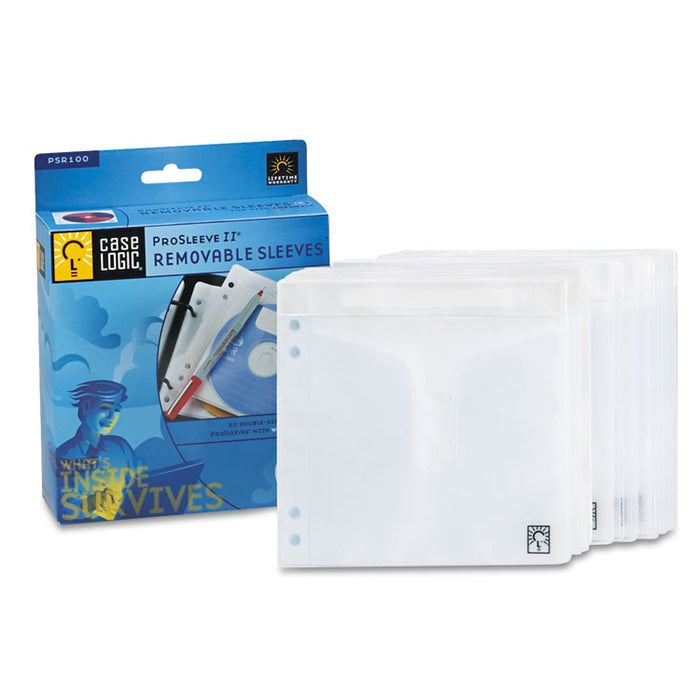 Two-Sided ProSleeve II CD/DVD Sleeves, 50 Sleeves